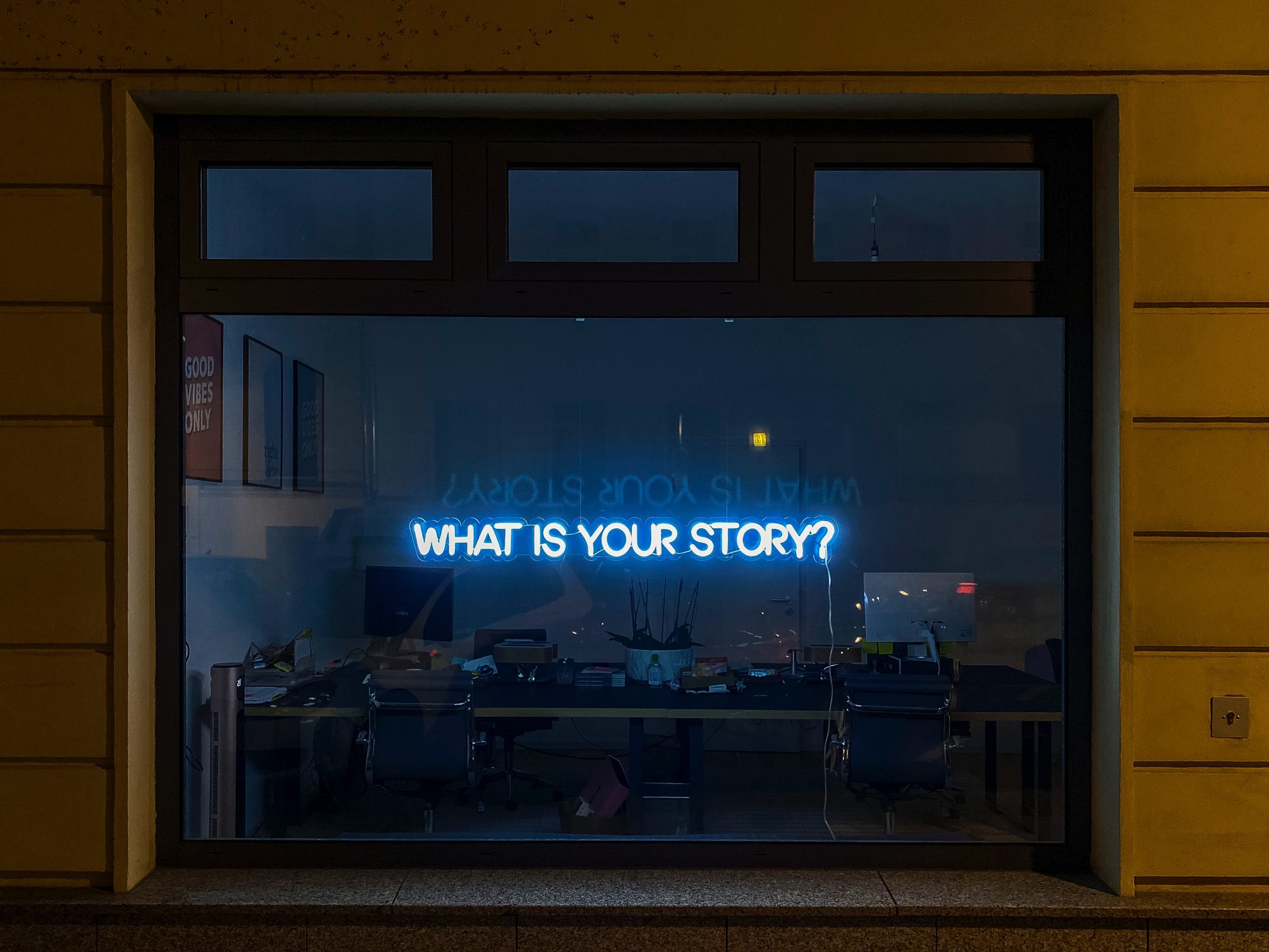letters on window